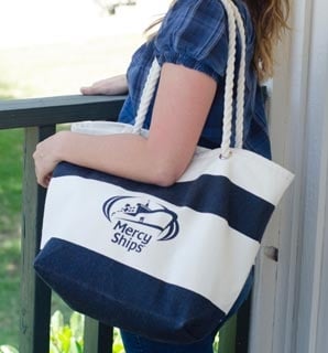 Capri Stripe Cotton Tote